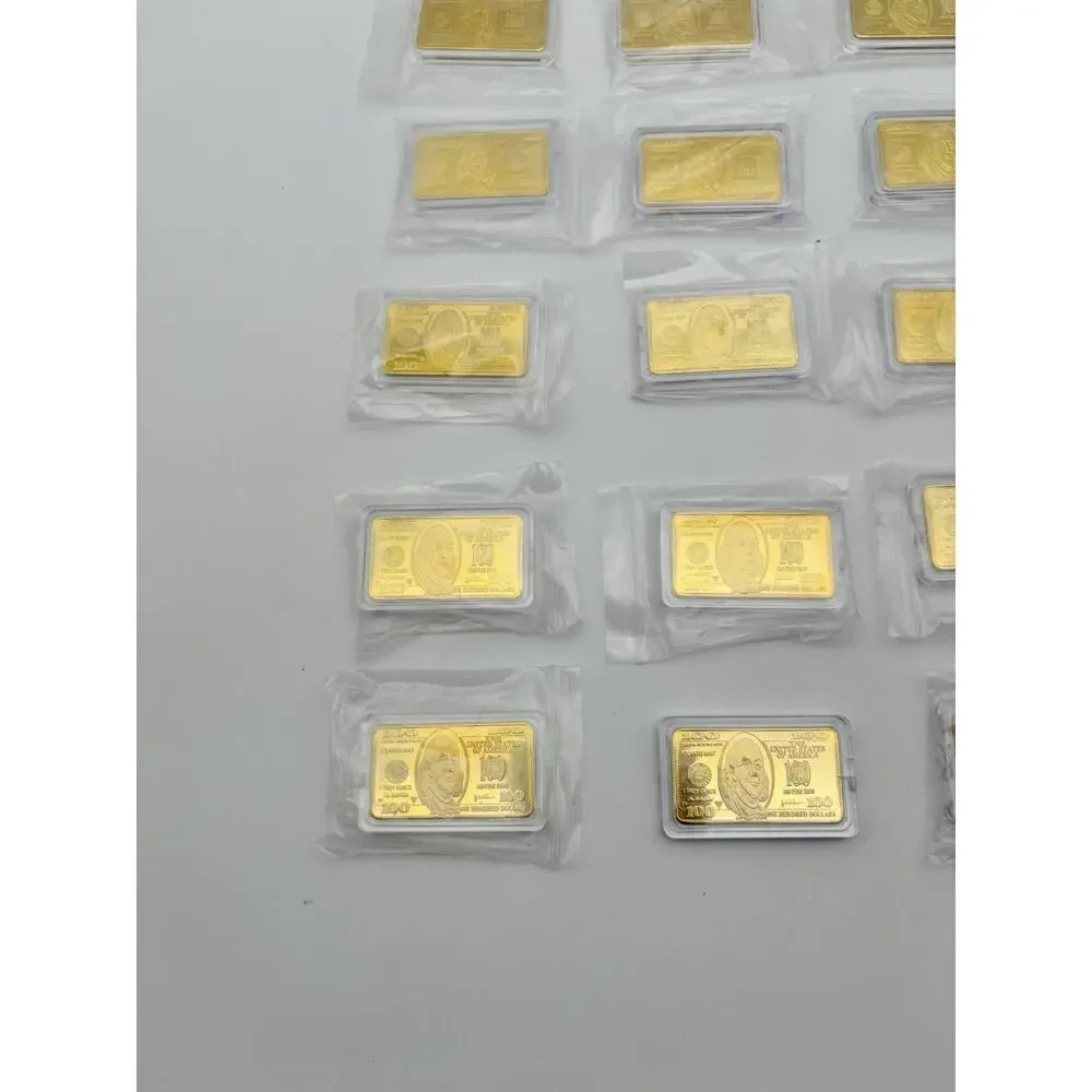Lot Of 15 Atlantis mint 1 troy ounce USA $100.00 cased wafer bar .999 fine iron
